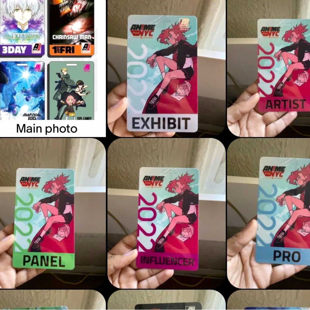 ANIME NYC 2022 5TH YEAR~LOT OF 9-BADGES *SUPER RARE* NEW!